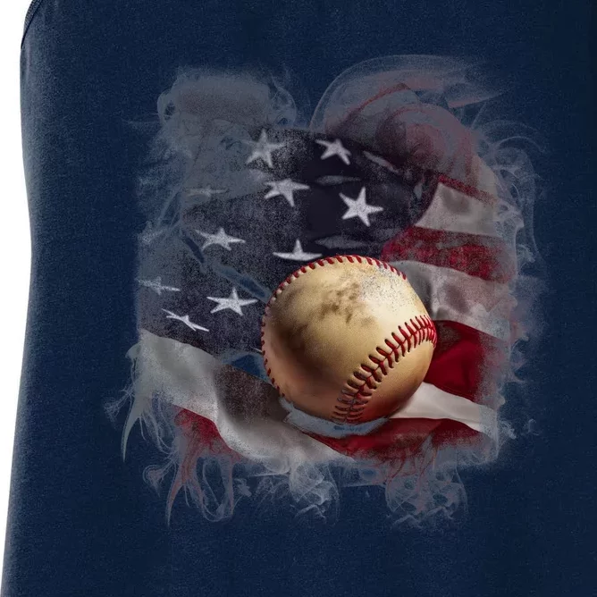 Baseball Usa Flag Women's Racerback Tank