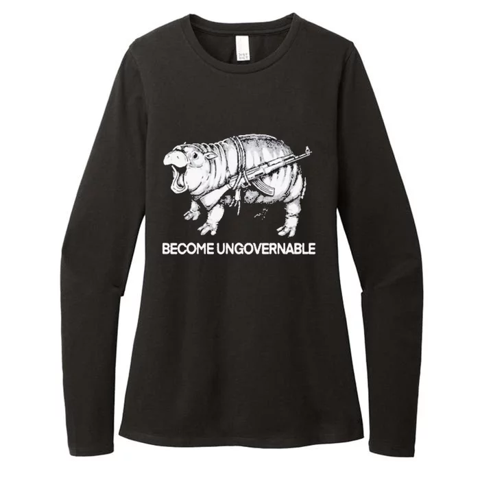 Become Ungovernable Funny Moodeng Womens CVC Long Sleeve Shirt