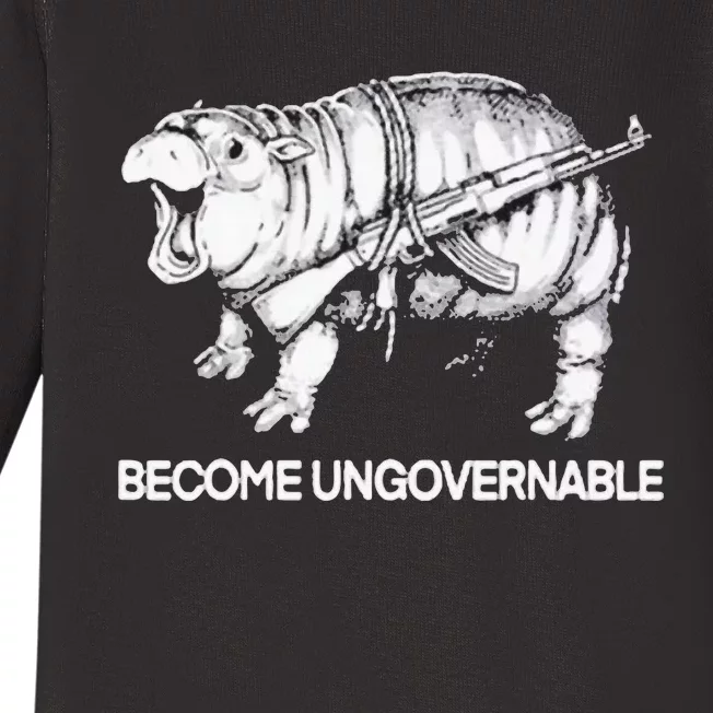 Become Ungovernable Funny Moodeng Baby Long Sleeve Bodysuit