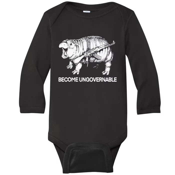 Become Ungovernable Funny Moodeng Baby Long Sleeve Bodysuit