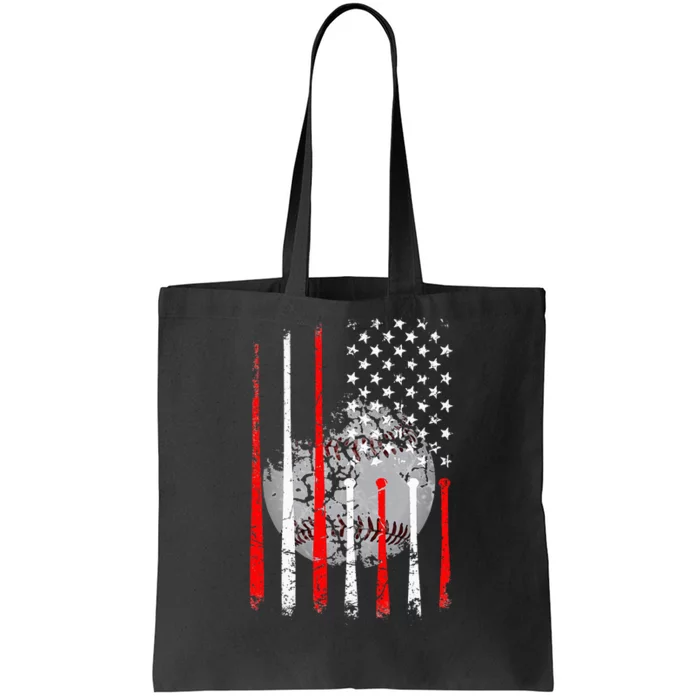 Baseball Usa Flag American Flag Vintage Tote Bag