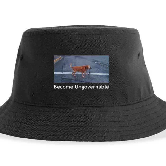 Become Ungovernable Funny Dog Meme Sustainable Bucket Hat