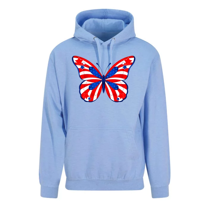 Butterfly Usa Flag Cute 4th Of July Funny American Gift Unisex Surf Hoodie