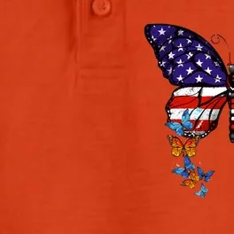 Butterfly Usa Flag Cool Gift Dry Zone Grid Performance Polo