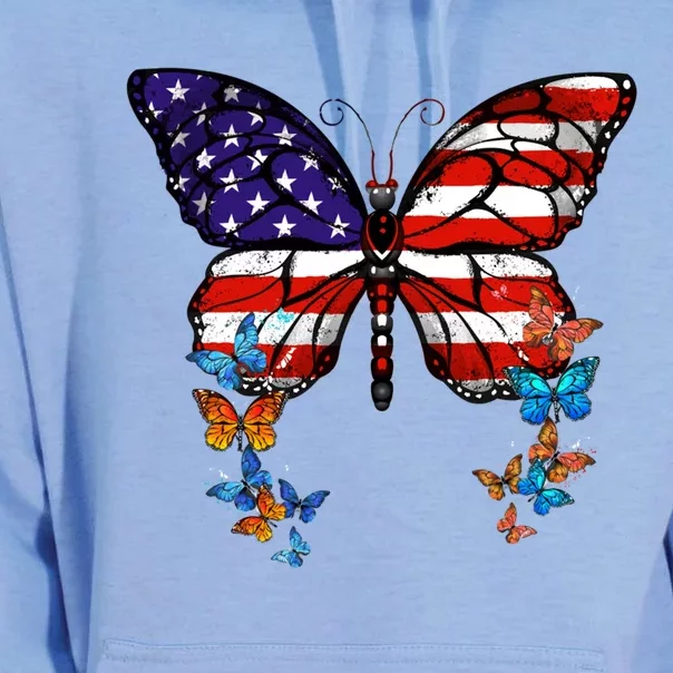 Butterfly Usa Flag Cool Gift Unisex Surf Hoodie