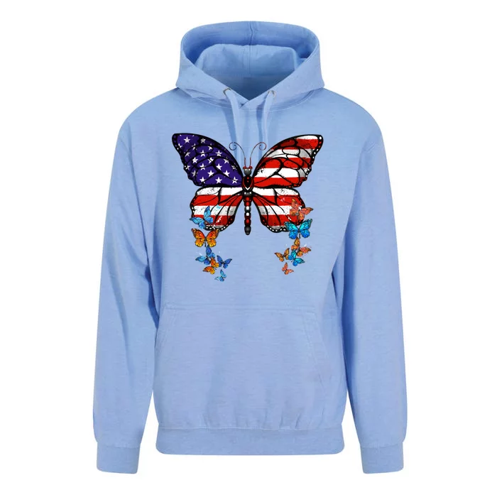 Butterfly Usa Flag Cool Gift Unisex Surf Hoodie