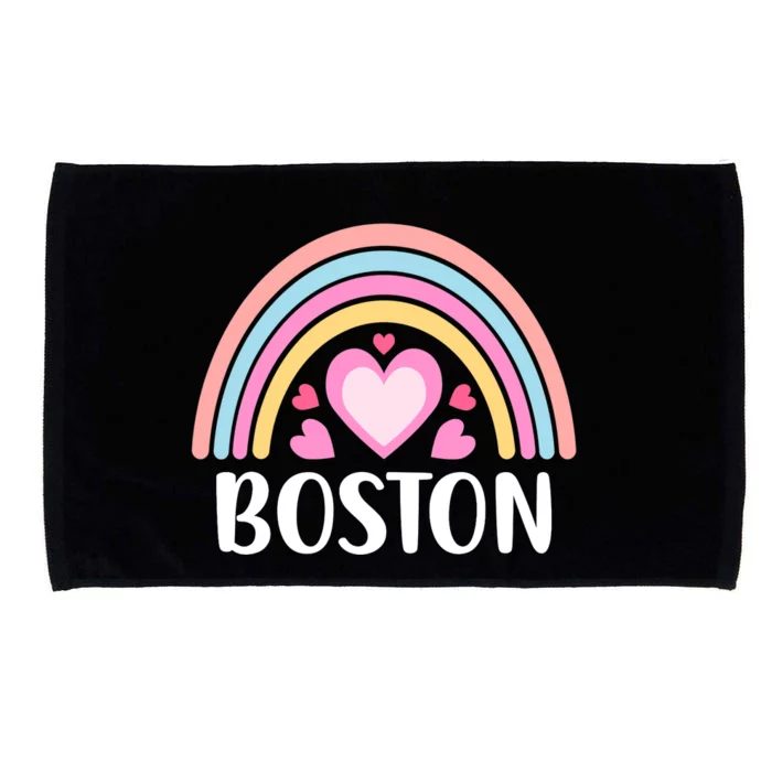 Boston USA for Wo Rainbow Hearts Microfiber Hand Towel