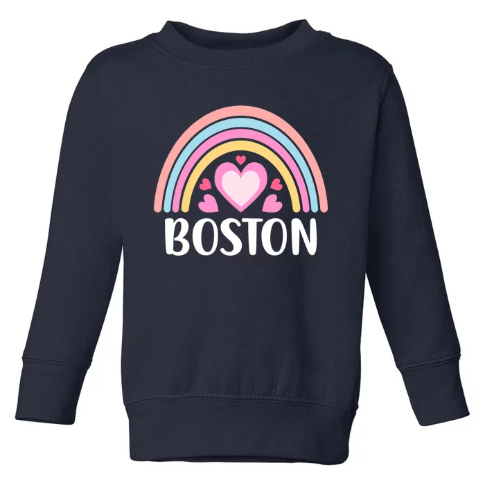 Boston USA for Wo Rainbow Hearts Toddler Sweatshirt