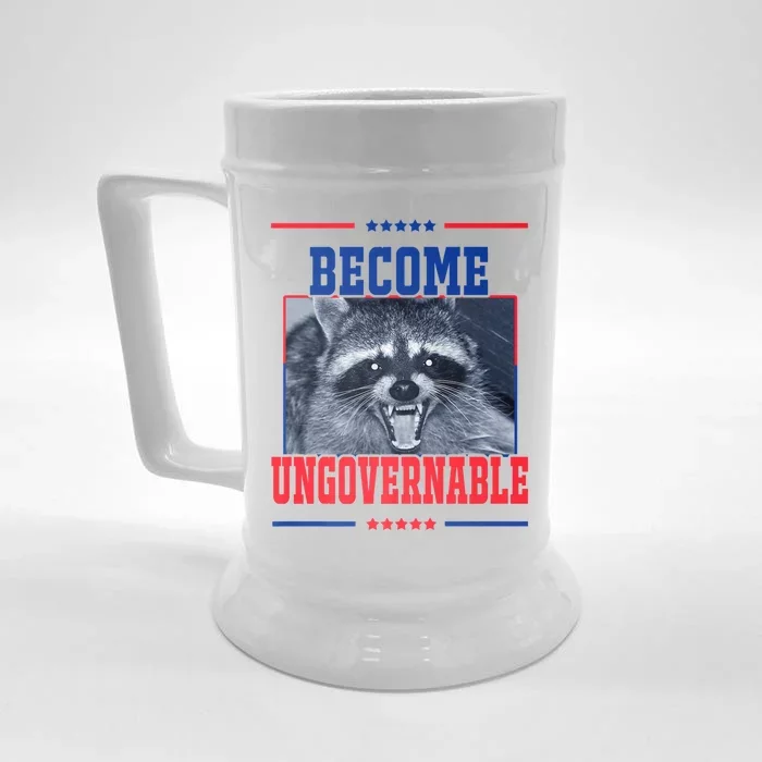 Become Ungovernable Funny Raccoon Front & Back Beer Stein