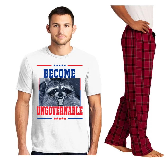 Become Ungovernable Funny Raccoon Pajama Set