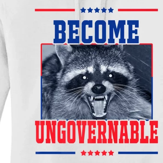 Become Ungovernable Funny Raccoon Women's Pullover Hoodie