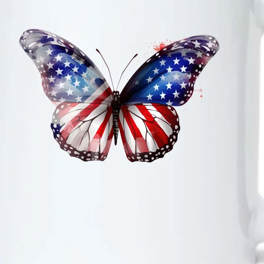 Butterfly Usa Flag 4th Of July Gift Black Color Changing Mug