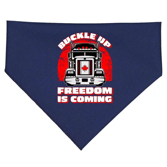 Buckle Up Freedom Is Coming Candian Truckers USA-Made Doggie Bandana