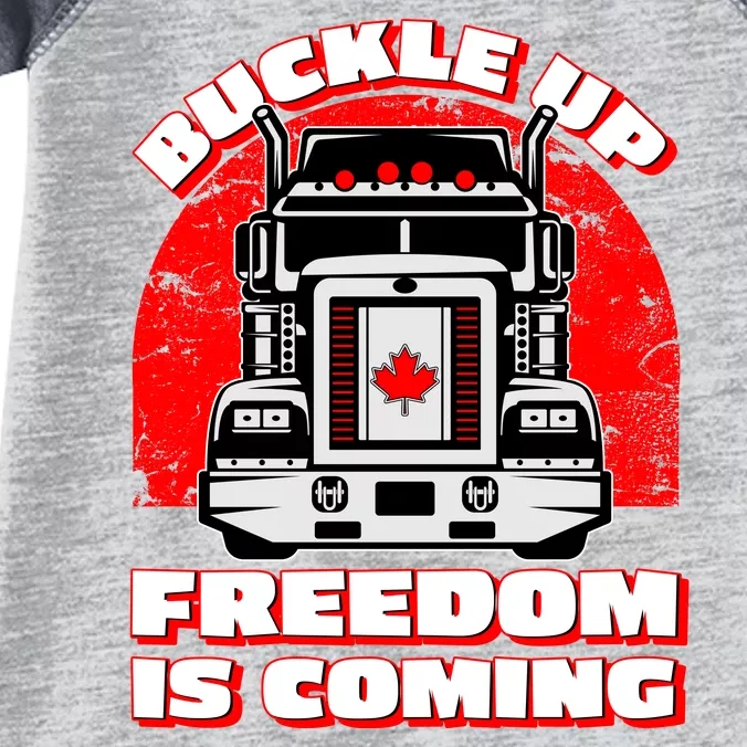 Buckle Up Freedom Is Coming Candian Truckers Infant Baby Jersey Bodysuit