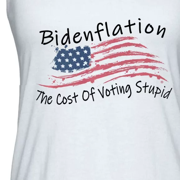 Bidenflation USA Flag The Cost Of Voting Stupid Anti Biden Ladies Essential Flowy Tank