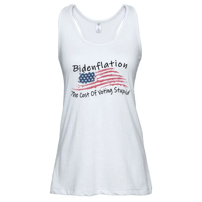 Bidenflation USA Flag The Cost Of Voting Stupid Anti Biden Ladies Essential Flowy Tank