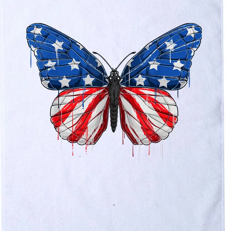 Butterfly USA Flag 4th of July For Wo Girl US Platinum Collection Golf Towel