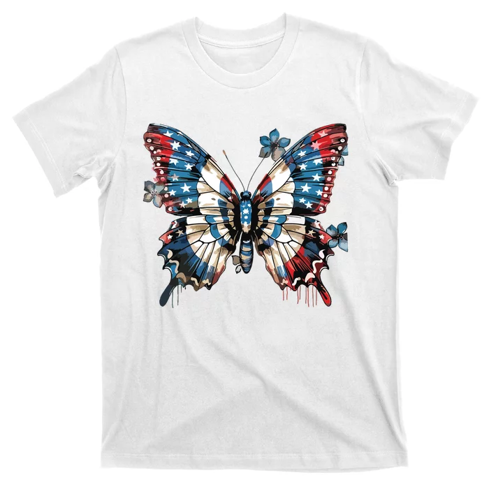 Butterfly Us Flag T-Shirt