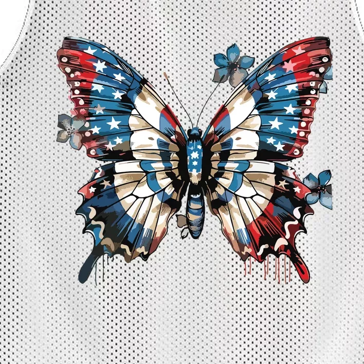 Butterfly Us Flag Mesh Reversible Basketball Jersey Tank