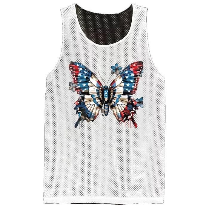 Butterfly Us Flag Mesh Reversible Basketball Jersey Tank