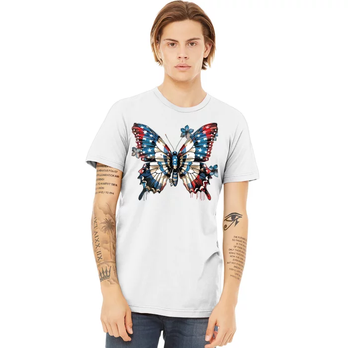 Butterfly Us Flag Premium T-Shirt