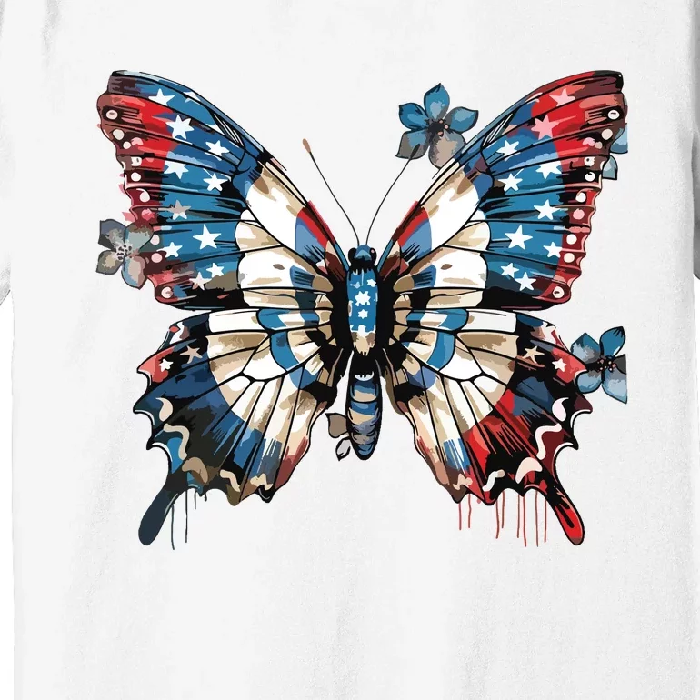 Butterfly Us Flag Premium T-Shirt