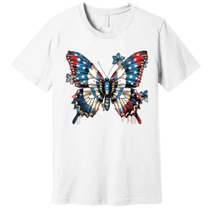 Butterfly Us Flag Premium T-Shirt