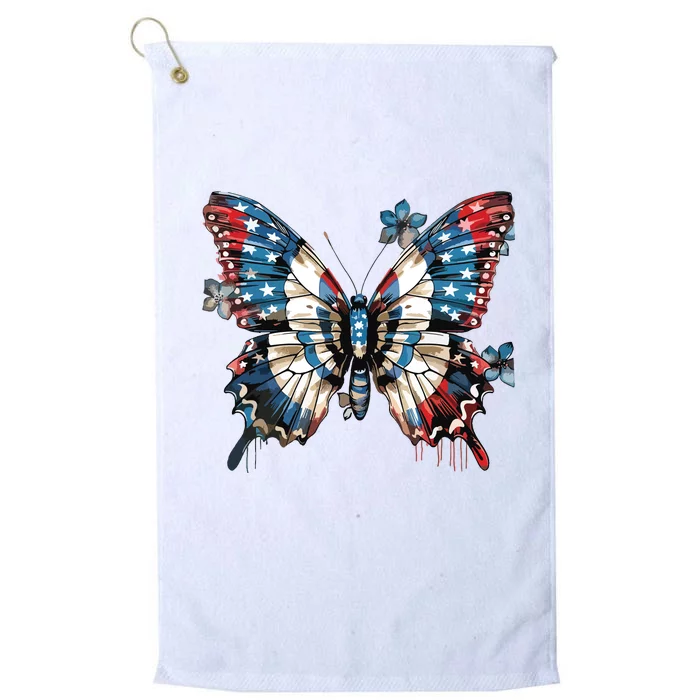 Butterfly Us Flag Platinum Collection Golf Towel