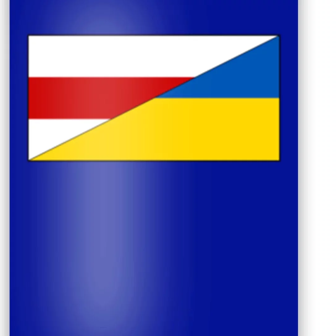 Belarus Ukraine Flag Belarusian Ukrainian Pride Nationality Gift Poster