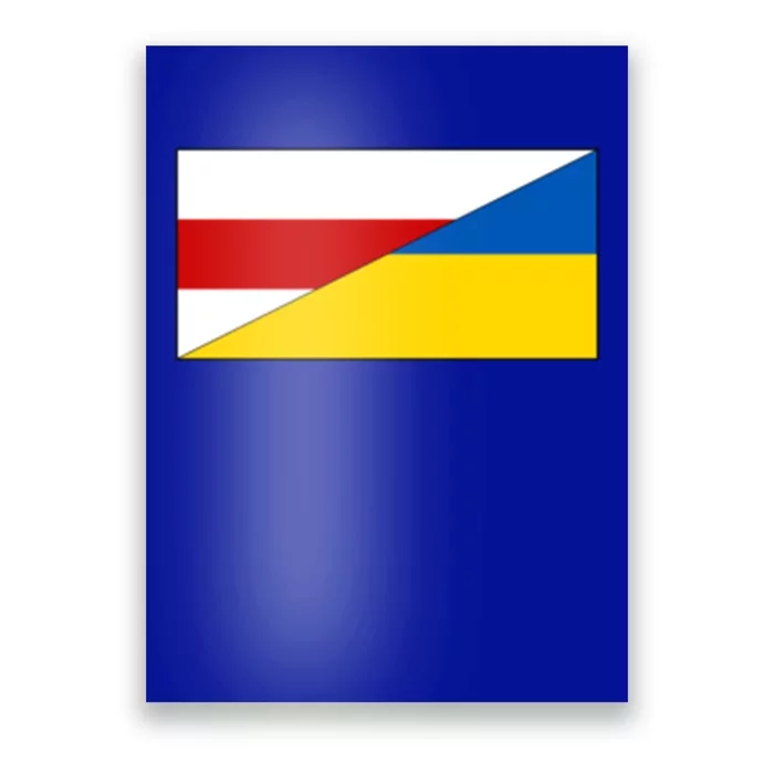 Belarus Ukraine Flag Belarusian Ukrainian Pride Nationality Gift Poster