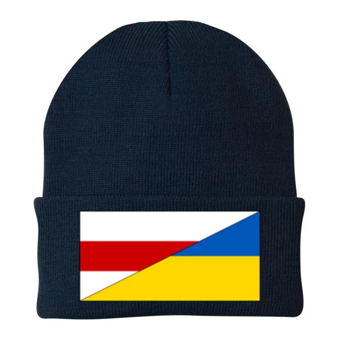 Belarus Ukraine Flag Belarusian Ukrainian Pride Nationality Gift Knit Cap Winter Beanie