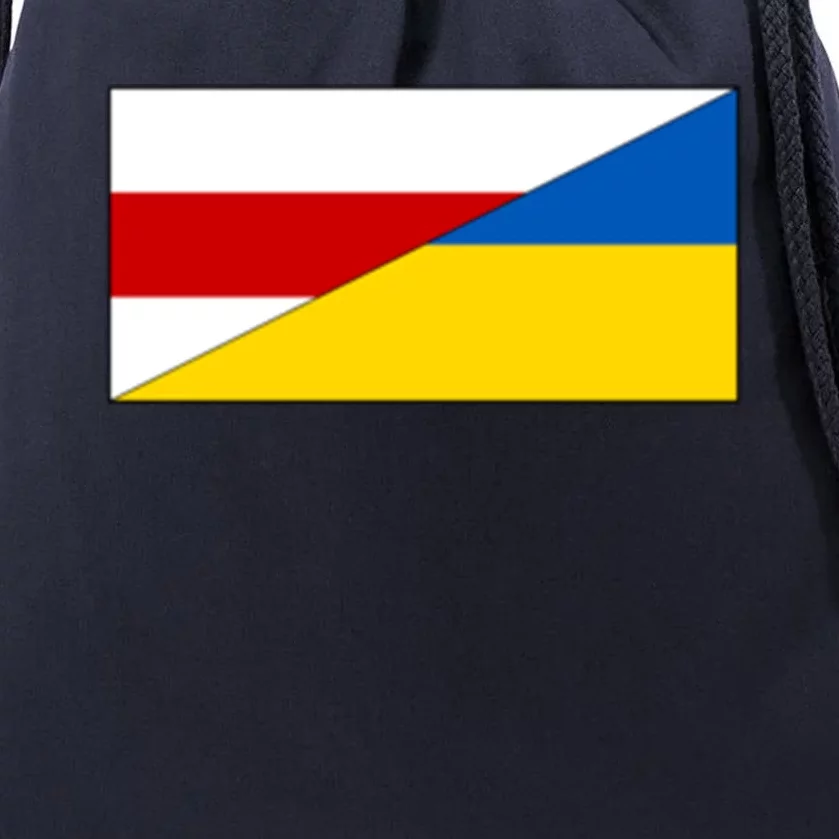 Belarus Ukraine Flag Belarusian Ukrainian Pride Nationality Gift Drawstring Bag