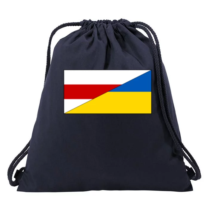 Belarus Ukraine Flag Belarusian Ukrainian Pride Nationality Gift Drawstring Bag