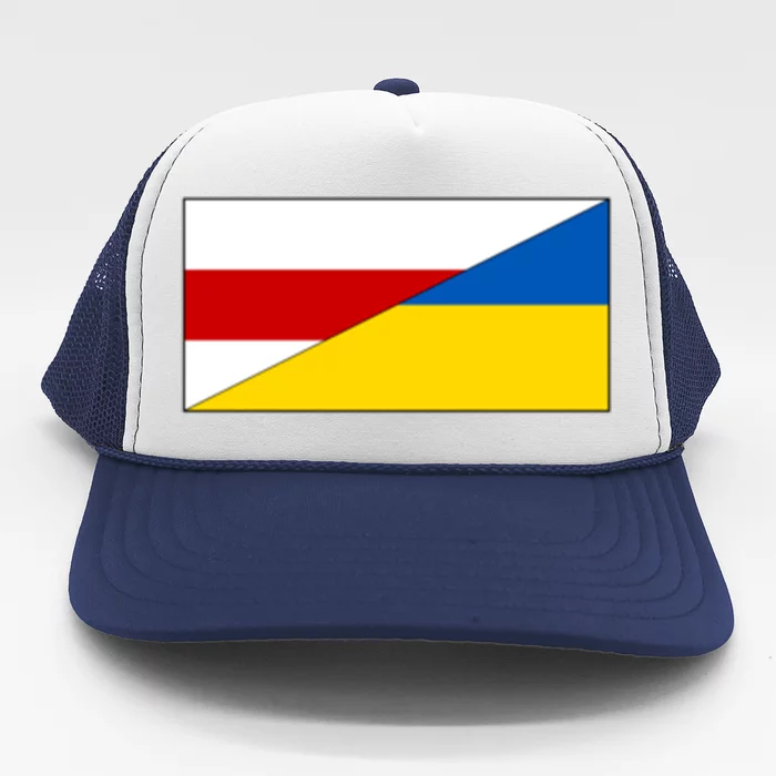 Belarus Ukraine Flag Belarusian Ukrainian Pride Nationality Gift Trucker Hat