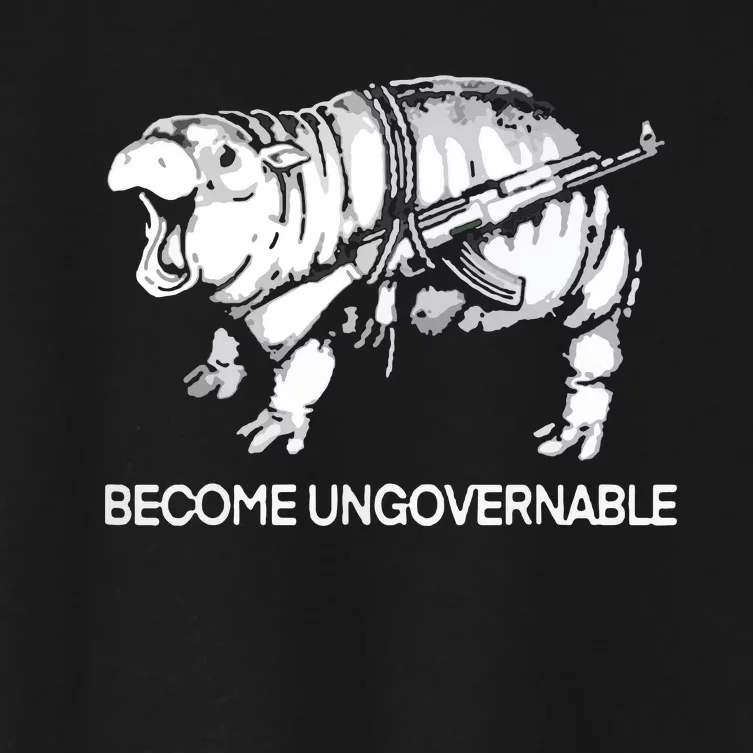 Become Ungovernable Funny Moodeng Women's Crop Top Tee