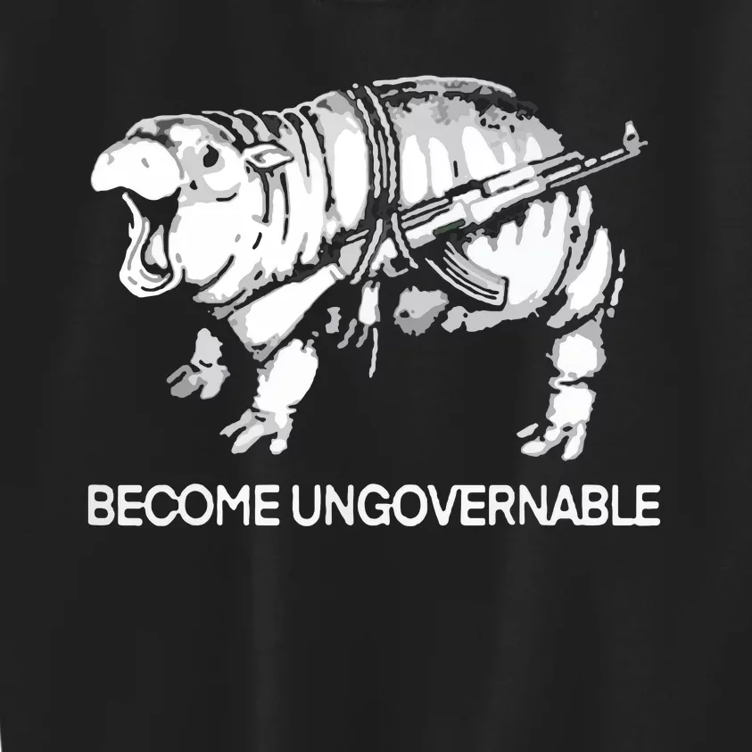 Become Ungovernable Funny Moodeng Kids Sweatshirt