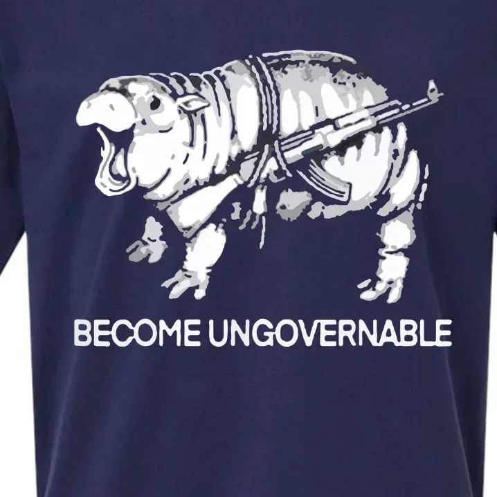 Become Ungovernable Funny Moodeng Sueded Cloud Jersey T-Shirt