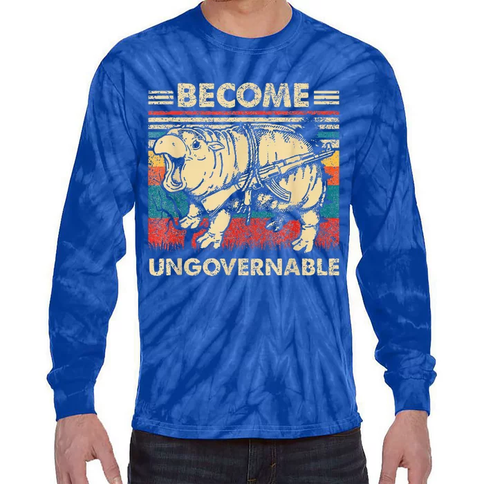 Become Ungovernable Funny Moodeng Tie-Dye Long Sleeve Shirt