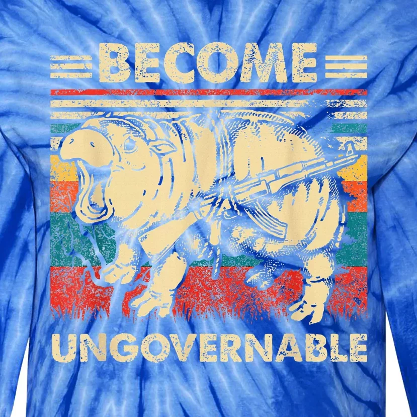 Become Ungovernable Funny Moodeng Tie-Dye Long Sleeve Shirt