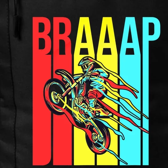 Braaap USA Flag Moto Motorcycle Dirt Bike Racing Rider Retro Daily Commute Backpack