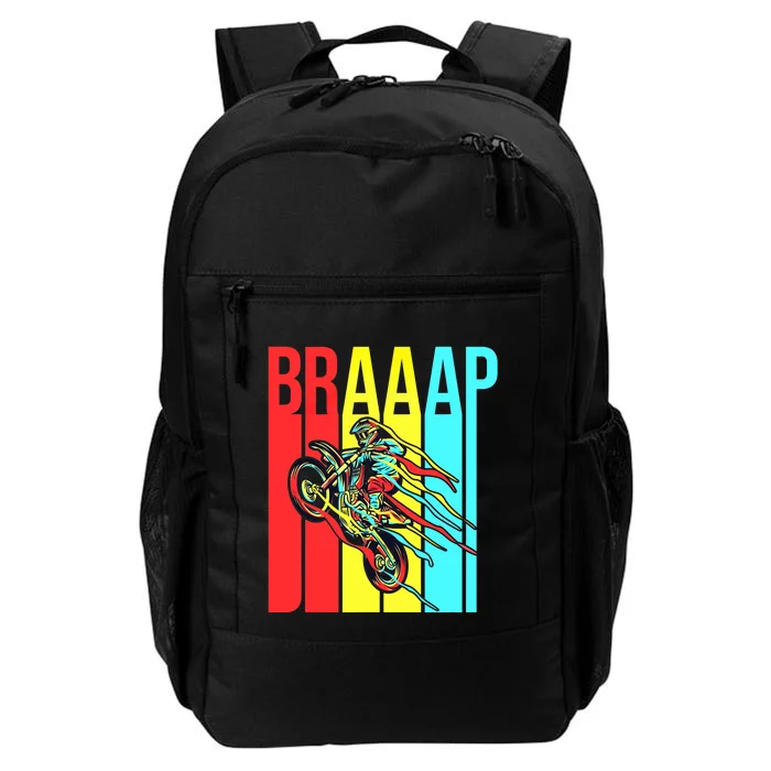 Braaap USA Flag Moto Motorcycle Dirt Bike Racing Rider Retro Daily Commute Backpack