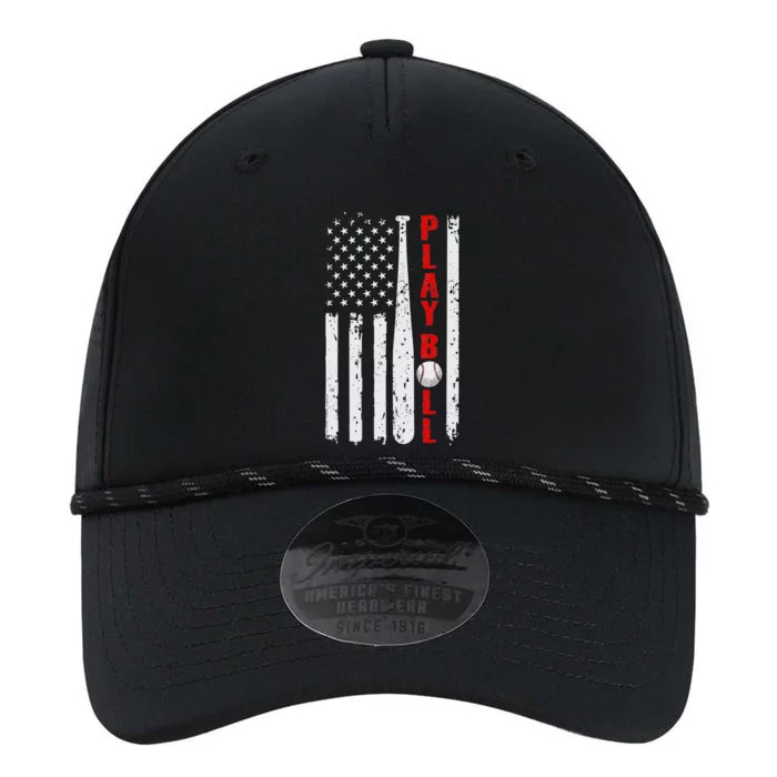 Baseball USA Flag Ball and Bat PLAY BALL Softball Baseball Performance The Dyno Cap