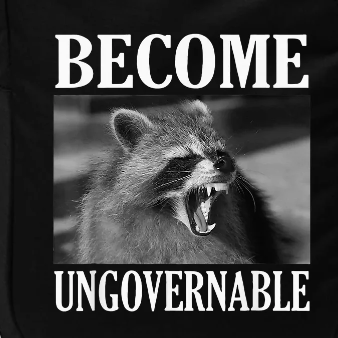 Become Ungovernable Funny Raccoon Face Meme Impact Tech Backpack