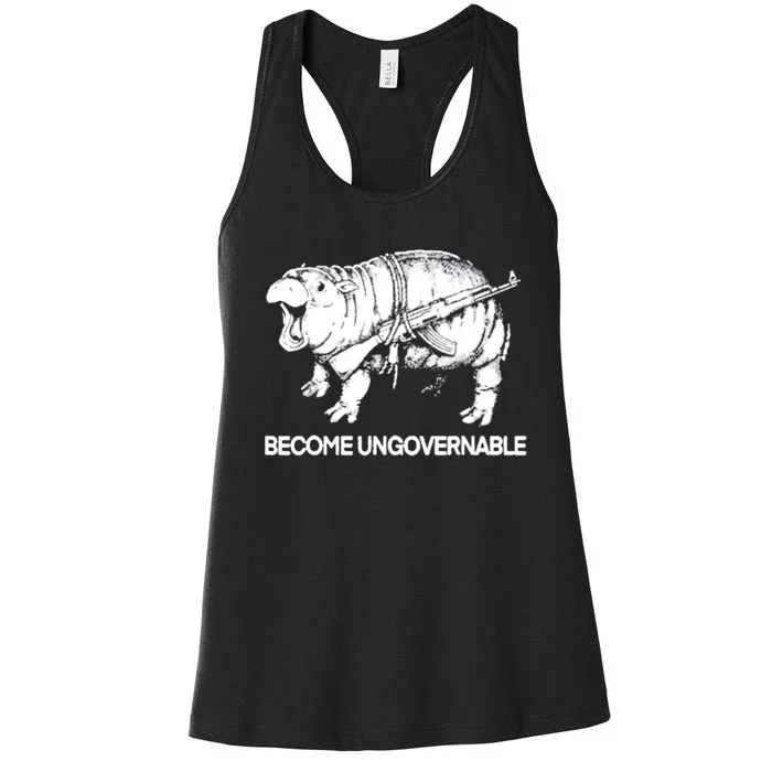 Become Ungovernable Funny Moodeng Women's Racerback Tank