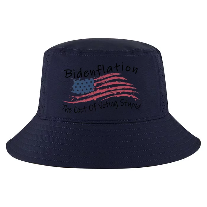 Bidenflation USA Flag The Cost Of Voting Stupid Anti Biden Premium Cool Comfort Performance Bucket Hat