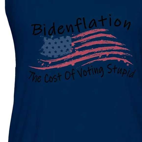 Bidenflation USA Flag The Cost Of Voting Stupid Anti Biden Premium Ladies Essential Flowy Tank