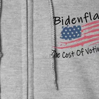 Bidenflation USA Flag The Cost Of Voting Stupid Anti Biden Premium Full Zip Hoodie