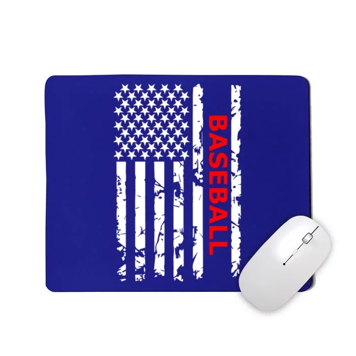 Baseball Usa Flag Proud American Baseball Players Gift Mousepad