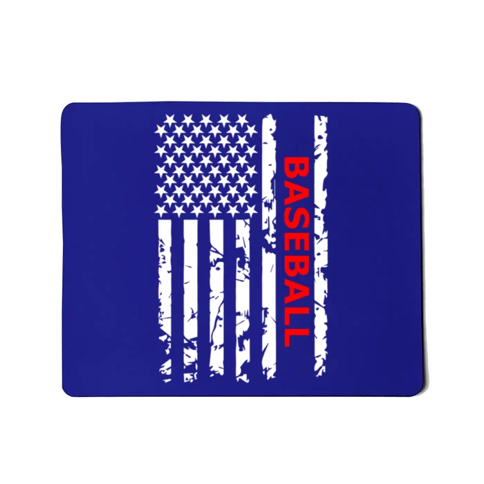 Baseball Usa Flag Proud American Baseball Players Gift Mousepad