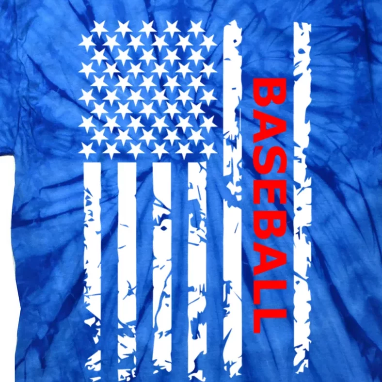 Baseball Usa Flag Proud American Baseball Players Gift Tie-Dye T-Shirt